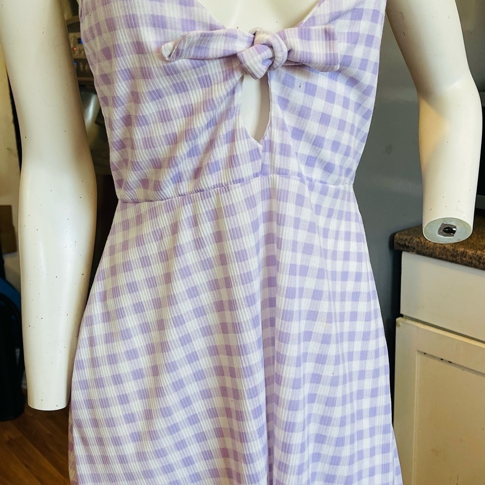 GINGHAM KNOT FRONT FLIPPY DRESS - Picture 2 of 8